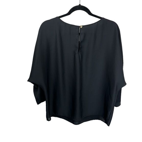 Rachel Roy Black Satin Cut out Blouse, Large - Picture 4 of 7